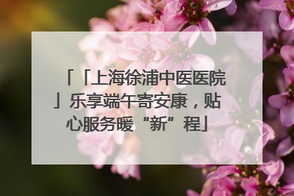 「上海徐浦中医医院」乐享端午寄安康，贴心服务暖“新”程