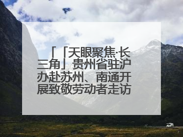「天眼聚焦·长三角」贵州省驻沪办赴苏州、南通开展致敬劳动者走访慰问活动