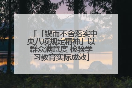 「锲而不舍落实中央八项规定精神」以群众满意度 检验学习教育实际成效