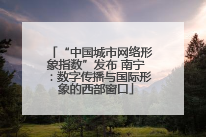 “中国城市网络形象指数”发布 南宁：数字传播与国际形象的西部窗口