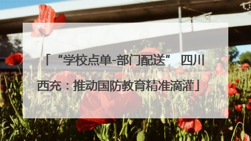 “学校点单-部门配送” 四川西充：推动国防教育精准滴灌