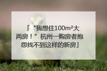 “我想住100m²大两房！”杭州一购房者抱怨找不到这样的新房