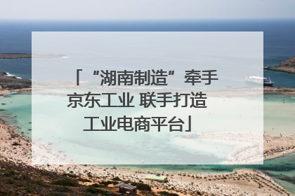 “湖南制造”牵手京东工业 联手打造工业电商平台