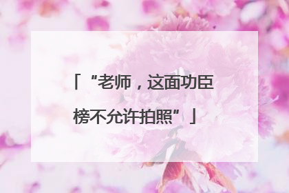 “老师，这面功臣榜不允许拍照”