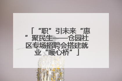 “职”引未来“惠”聚民生——仓园社区专场招聘会搭建就业“暖心桥”