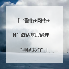 “警格+网格+N”激活基层治理“神经末梢”