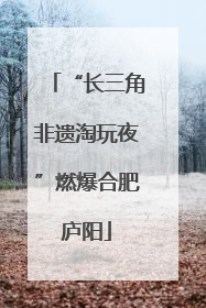 “长三角非遗淘玩夜”燃爆合肥庐阳