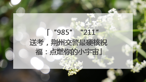 “985”“211”送考，荆州交警最硬核祝福：点燃你的小宇宙