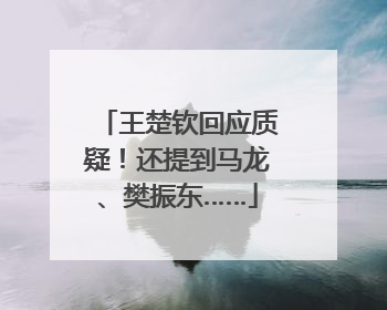 王楚钦回应质疑！还提到马龙、樊振东……