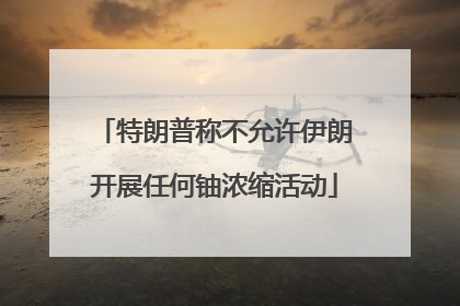 特朗普称不允许伊朗开展任何铀浓缩活动