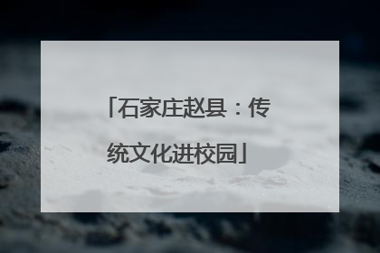 石家庄赵县：传统文化进校园