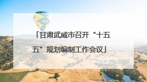 甘肃武威市召开“十五五”规划编制工作会议