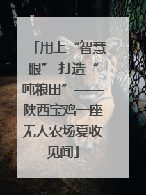用上“智慧眼” 打造“吨粮田”——陕西宝鸡一座无人农场夏收见闻