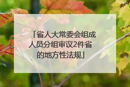 省人大常委会组成人员分组审议2件省的地方性法规