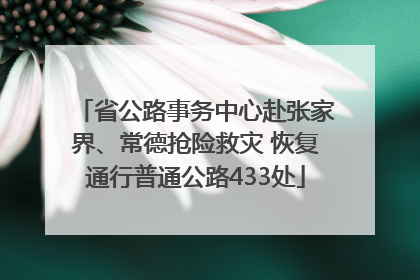 省公路事务中心赴张家界、常德抢险救灾 恢复通行普通公路433处