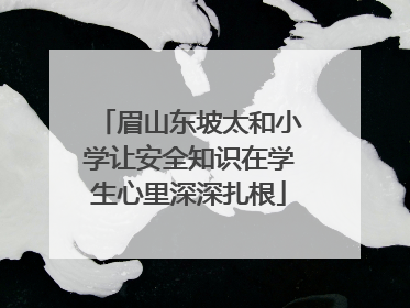 眉山东坡太和小学让安全知识在学生心里深深扎根