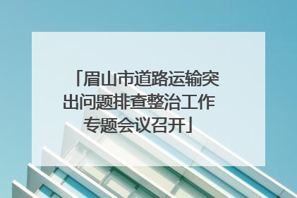 眉山市道路运输突出问题排查整治工作专题会议召开