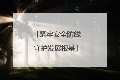 筑牢安全防线 守护发展根基