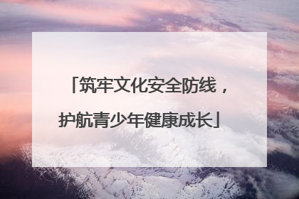 筑牢文化安全防线，护航青少年健康成长