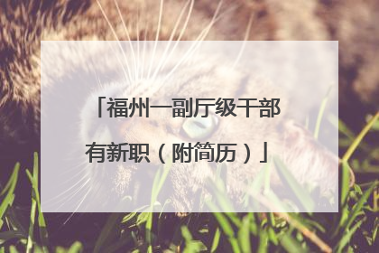 福州一副厅级干部有新职（附简历）