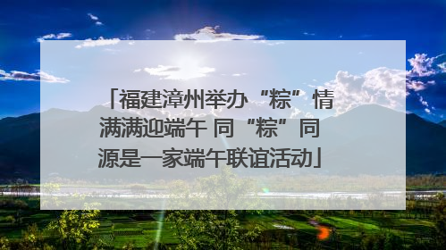 福建漳州举办“粽”情满满迎端午 同“粽”同源是一家端午联谊活动