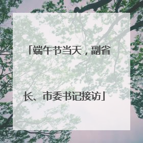 端午节当天，副省长、市委书记接访