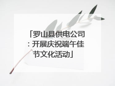 罗山县供电公司：开展庆祝端午佳节文化活动