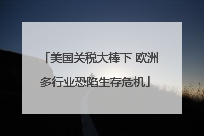 美国关税大棒下 欧洲多行业恐陷生存危机