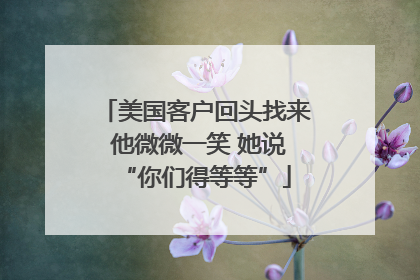 美国客户回头找来 他微微一笑 她说“你们得等等”