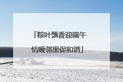 粽叶飘香迎端午 情暖邻里促和谐