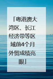 粤港澳大湾区、长江经济带等区域前4个月外贸成绩亮眼