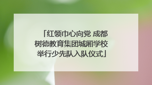 红领巾心向党 成都树德教育集团城厢学校举行少先队入队仪式