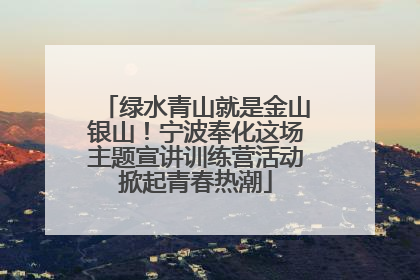 绿水青山就是金山银山！宁波奉化这场主题宣讲训练营活动掀起青春热潮