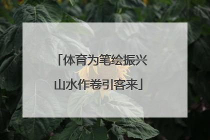 体育为笔绘振兴 山水作卷引客来