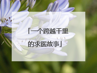 一个跨越千里的求医故事