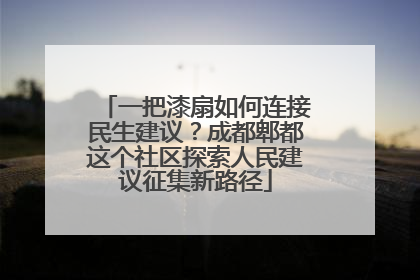 一把漆扇如何连接民生建议？成都郫都这个社区探索人民建议征集新路径