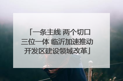一条主线 两个切口 三位一体 临沂加速推动开发区建设领域改革
