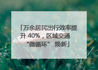 万余居民出行效率提升 40%，区域交通 “微循环” 焕新