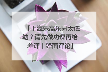 上海乐高乐园太低幼？请先做功课再给差评｜锋面评论