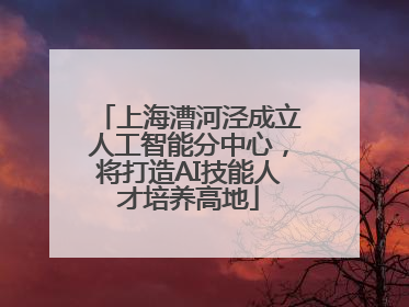 上海漕河泾成立人工智能分中心，将打造AI技能人才培养高地
