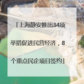 上海静安推出34项举措促进民营经济，8个重点民企项目签约