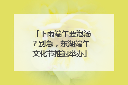 下雨端午要泡汤？别急，东湖端午文化节推迟举办