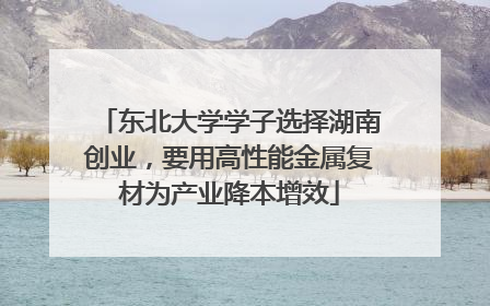 东北大学学子选择湖南创业，要用高性能金属复材为产业降本增效