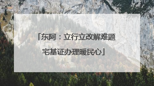 东阿：立行立改解难题 宅基证办理暖民心