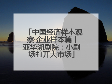 中国经济样本观察·企业样本篇︱亚华湖剧院：小剧场打开大市场