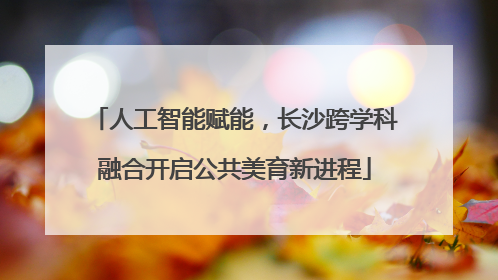 人工智能赋能，长沙跨学科融合开启公共美育新进程
