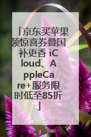 京东买苹果领惊喜券叠国补更香 iCloud、AppleCare+服务限时低至85折