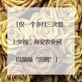 仅一个多月三次登上央视，海安农业何以频频“出圈”