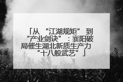 从 “江湖规矩” 到 “产业剑诀”：襄阳破局催生湖北新质生产力 “十八般武艺”
