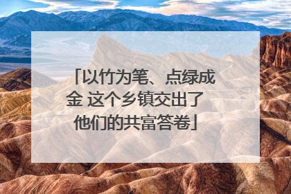 以竹为笔、点绿成金 这个乡镇交出了他们的共富答卷